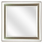 Spiegel met Ronde Houten Lijst - Zilver - 40x40 cm