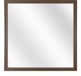 Spiegel met Vlakke Houten Lijst - Walnoot - 20x20 cm