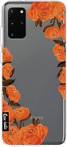 Casetastic Samsung Galaxy S20 Plus 4G/5G Hoesje - Softcover Hoesje met Design - Orange Autumn Flowers Print