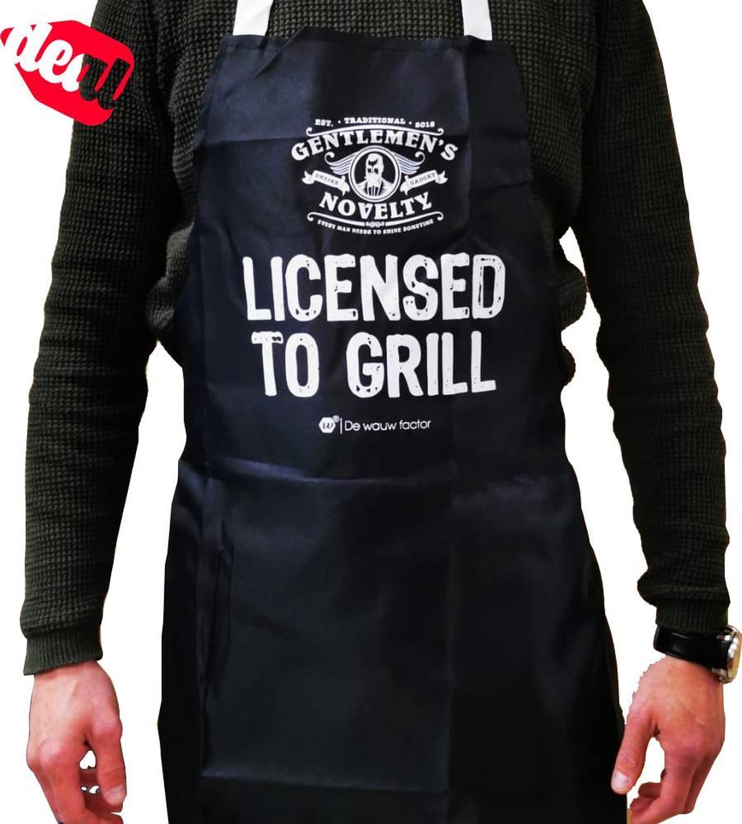 Deal 100% Polyester BBQ Schort - Licensed To Grill