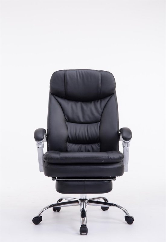 Ergonomische bureaustoel - Voetensteun - Verstelbaar - Gewatteerd - Kunstleer - Zwart - 67x53x122 cm