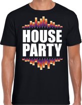 House party fun tekst t-shirt zwart heren XL