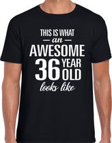 Awesome 36 year / 36 jaar cadeau t-shirt zwart heren L