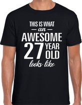 Awesome 27 year / 27 jaar cadeau t-shirt zwart heren 2XL