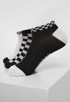 Urban Classics - Sneaker Checks 3-Pack Sokken - 47/50 - Zwart/Wit