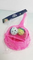 katten etensbakje inclusief speeltje roze