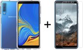 Samsung A7 2018 Hoesje - Samsung Galaxy A7 2018 hoesje siliconen case transparant cover - 1x Samsung A7 2018 Screenprotector