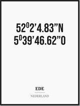 Poster/kaart EDE met coördinaten