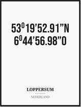 Poster/kaart LOPPERSUM met coördinaten