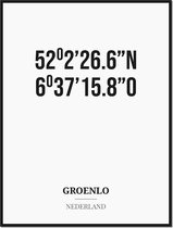 Poster/kaart GROENLO met coördinaten