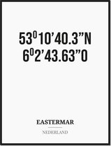 Poster/kaart EASTERMAR met coördinaten