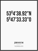Poster/kaart JIRNSUM met coördinaten