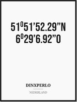 Poster/kaart DINXPERLO met coördinaten