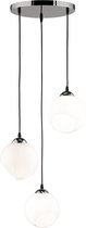 LED Hanglamp - Trion Klino - E27 Fitting - 3-lichts - Rond - Mat Chroom - Aluminium - BSE