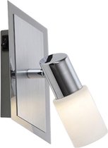 LED Wandspot - Trion Clupo - 4W - Warm Wit 3000K - 1-lichts - Rechthoek - Mat Chroom - Aluminium - OSRAM LEDs - BSE