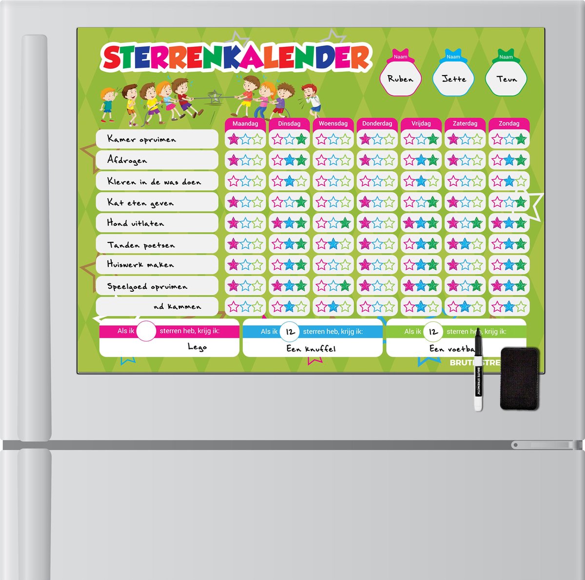 Beloningsbord voor kinderen, magnetisch beloningssysteem, gewoon