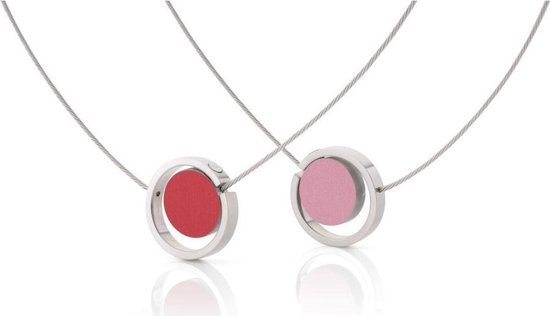 CLIC JEWELLERY STERLING SILVER WITH ALUMINIUM NECKLACE RED/PINK CS004R