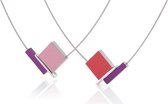 CLIC JEWELLERY STERLING SILVER WITH ALUMINIUM NECKLACE RED/PINK CS002R