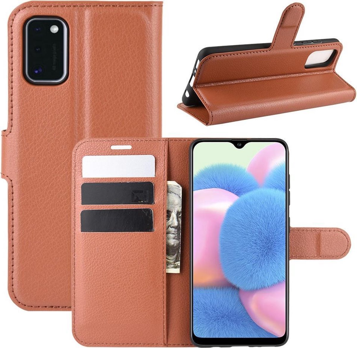 Coverup Book Case - Geschikt voor Samsung Galaxy A41 Hoesje - Bruin
