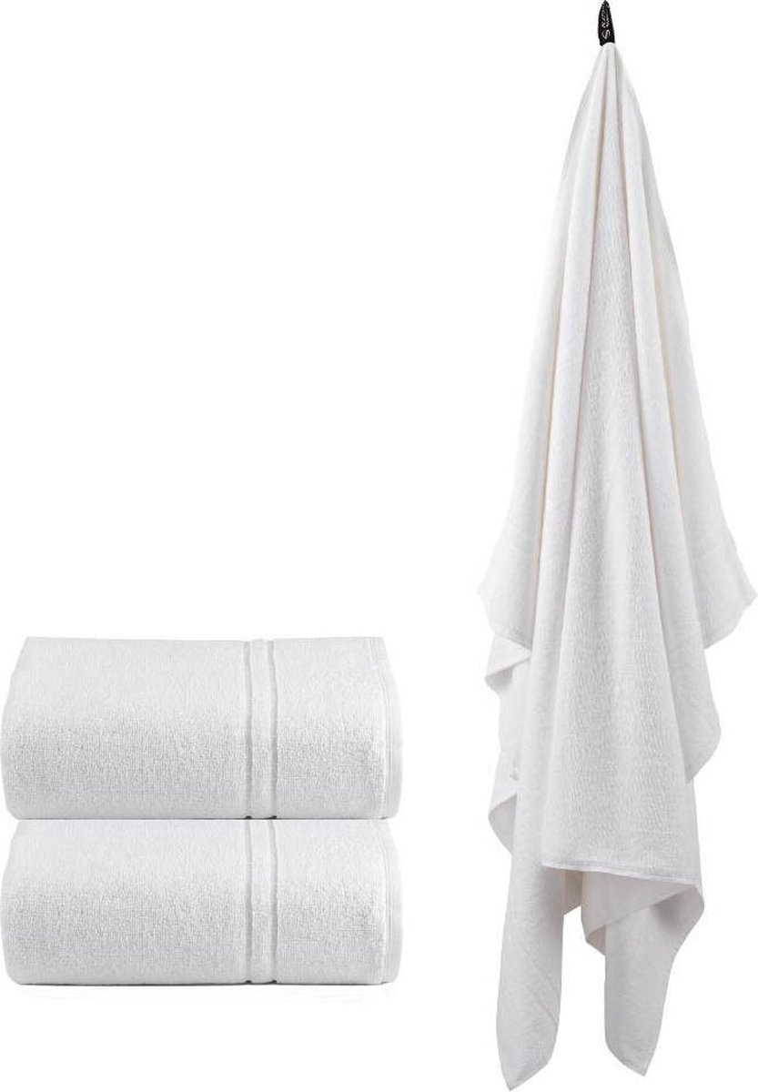 Homéé grote handdoek XXL 2CAM 500g.m² 70x180cm 100%katoen wit 3 stuks