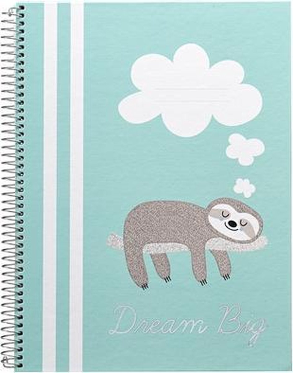 Kangaro Schrijfblok Dream Big - A4 ruit - 5mm HC 90 gr 160 vel - Spiraalblok