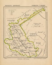 Historische kaart, plattegrond van gemeente t Zandt in Groningen uit 1867 door Kuyper van Kaartcadeau.com
