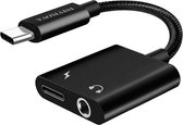 YAOMAISI Q17 12 cm 2,4 A-uitgang 3,5 mm vrouwelijk + USB-C / Type-C vrouwelijk naar USB-C / Type-C mannelijk opladen + audio-adapter, voor Galaxy S8 & S8 + / LG G6 / Huawei P10 & P