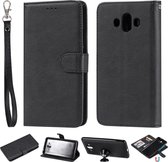 Voor Huawei Mate 10 Effen kleur Horizontale Flip Beschermhoes met houder & kaartsleuven & portemonnee & fotolijst & lanyard (zwart)