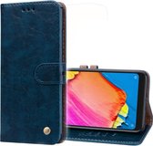 Business Style Oil Wax Texture Horizontal Flip Leather Case voor Geschikt voor Xiaomi Redmi Note 6 Pro, met houder en kaartsleuven en portemonnee (marineblauw)