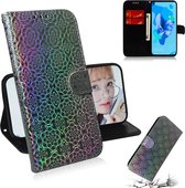 Voor Huawei P20 Lite 2019 / Nova 5i effen kleur kleurrijke magnetische gesp horizontale flip pu lederen case met houder & kaartsleuven & portemonnee & lanyard (zilver)