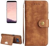 Voor Galaxy S8 + / G955 Litchi Texture Afneembare klinknagel Gesp Horizontale flip lederen tas met houder & kaartsleuven & portemonnee & fotolijst & lanyard (geel)