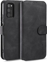 Voor Huawei Honor V30 Pro DG.MING Retro Oil Side Horizontal Flip Case met houder & kaartsleuven & portemonnee (zwart)
