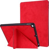 Voor iPad 10,2 inch zijde textuur horizontale vervorming Flip lederen tas met houder en pen sleuf (rood)