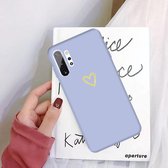Voor Galaxy Note10 + Golden Love Heart Pattern Frosted TPU beschermhoes (lichtpaars)
