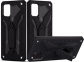 Voor Galaxy A51 schokbestendige TPU + pc-beschermhoes met houder (zwart)