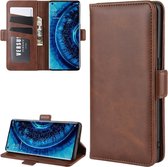 Voor OPPO Find X2 Dual-side magnetische gesp horizontale flip lederen tas met houder & kaartsleuven & portemonnee (bruin)