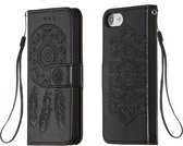 Voor iPhone 6 / 6s Dream Catcher afdrukken Horizontale flip lederen tas met houder & kaartsleuven & portemonnee & lanyard (zwart)