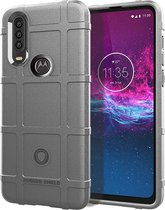 Voor Moto One Action Full Coverage Shockproof TPU Case (Grijs)