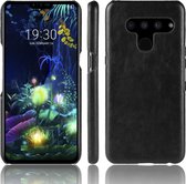 Shockproof Litchi Texture PC + PU beschermhoes voor LG V50 ThinQ 5G (zwart)