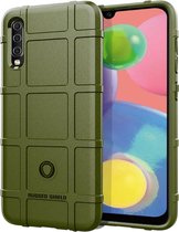Voor Galaxy A70s Full Coverage Shockproof TPU Case (Army Green)