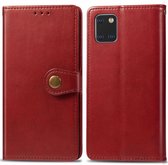Voor Galaxy Note10 Lite / A81 / M60s Retro effen kleur lederen gesp Mobiele telefoon lederen beschermhoes met fotolijst en kaartsleuf & portemonnee en beugelfunctie (rood)
