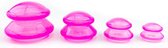 DW4Trading® Anti cellulite cups set van 4 transparant roze