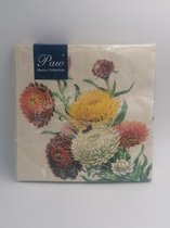 VOORDEELPAK: 5 Pakjes van Servetten met bloemen print – “Dahlia Flower”, 33 cm - verpakking van 20 servietten