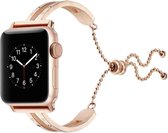 Geschikt voor Apple Watch 41MM / 40MM / 38MM Bandje Metalen Armband Roze