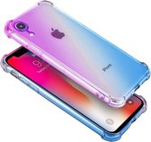 Paars-blauwe Shock case geschikt voor Apple iPhone Xr + glazen screen protector