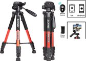 Professioneel Universeel Lichtgewicht DSLR Camerastatief - Voor de Sony / Canon / Nikon Camera – Tripod 140CM - Oranje