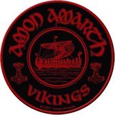 Amon Amarth Patch Vikings Circular Zwart/Rood