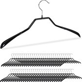 Relaxdays 60 x kleerhangers metaal - kledinghangers antislip - stevig – pvc coating zwart