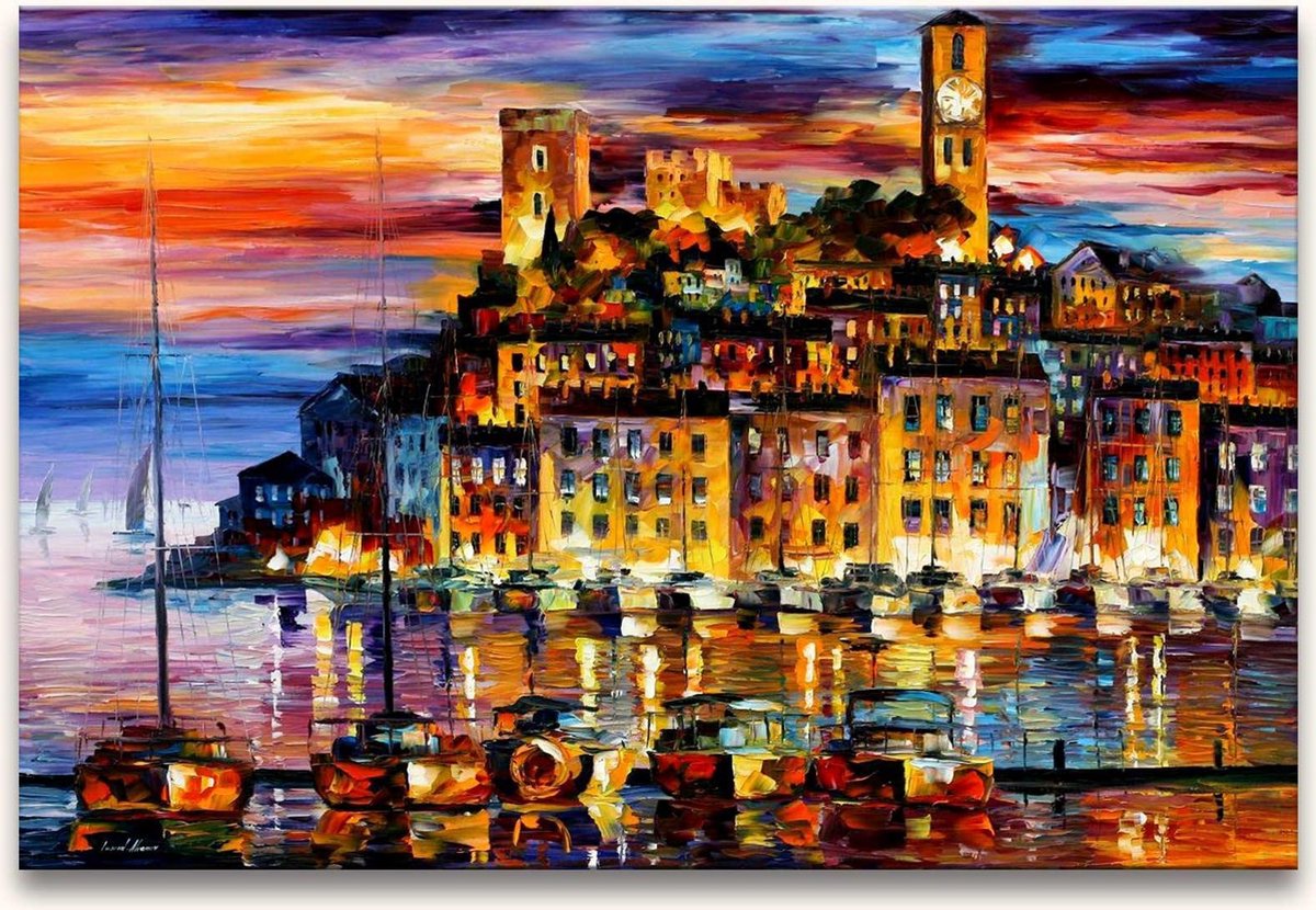 Handgeschilderd olieverfschilderij - olieverf op canvas - Leonid Afremov 'Cannes'