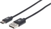Manhattan 354929 câble USB 2 m USB 2.0 USB A USB C Noir